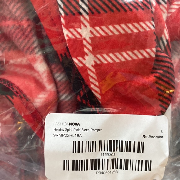 NWT Plaid Sleep Romper - Picture 9 of 11